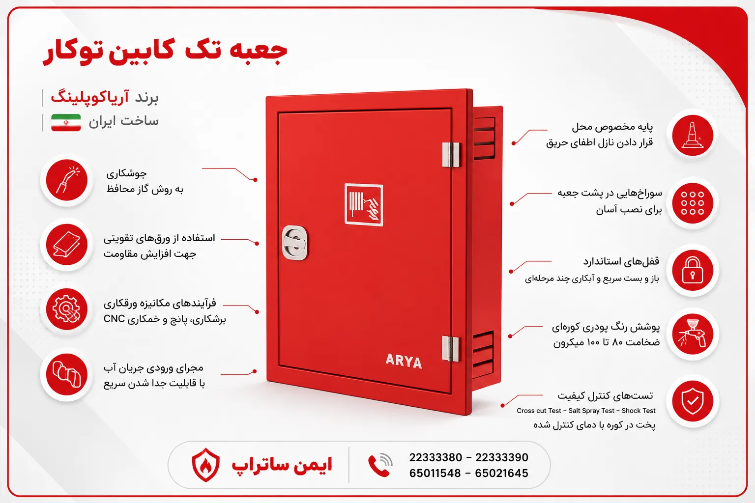 جعبه آتش نشانی تک کابین توکار آریاکوپلینگ