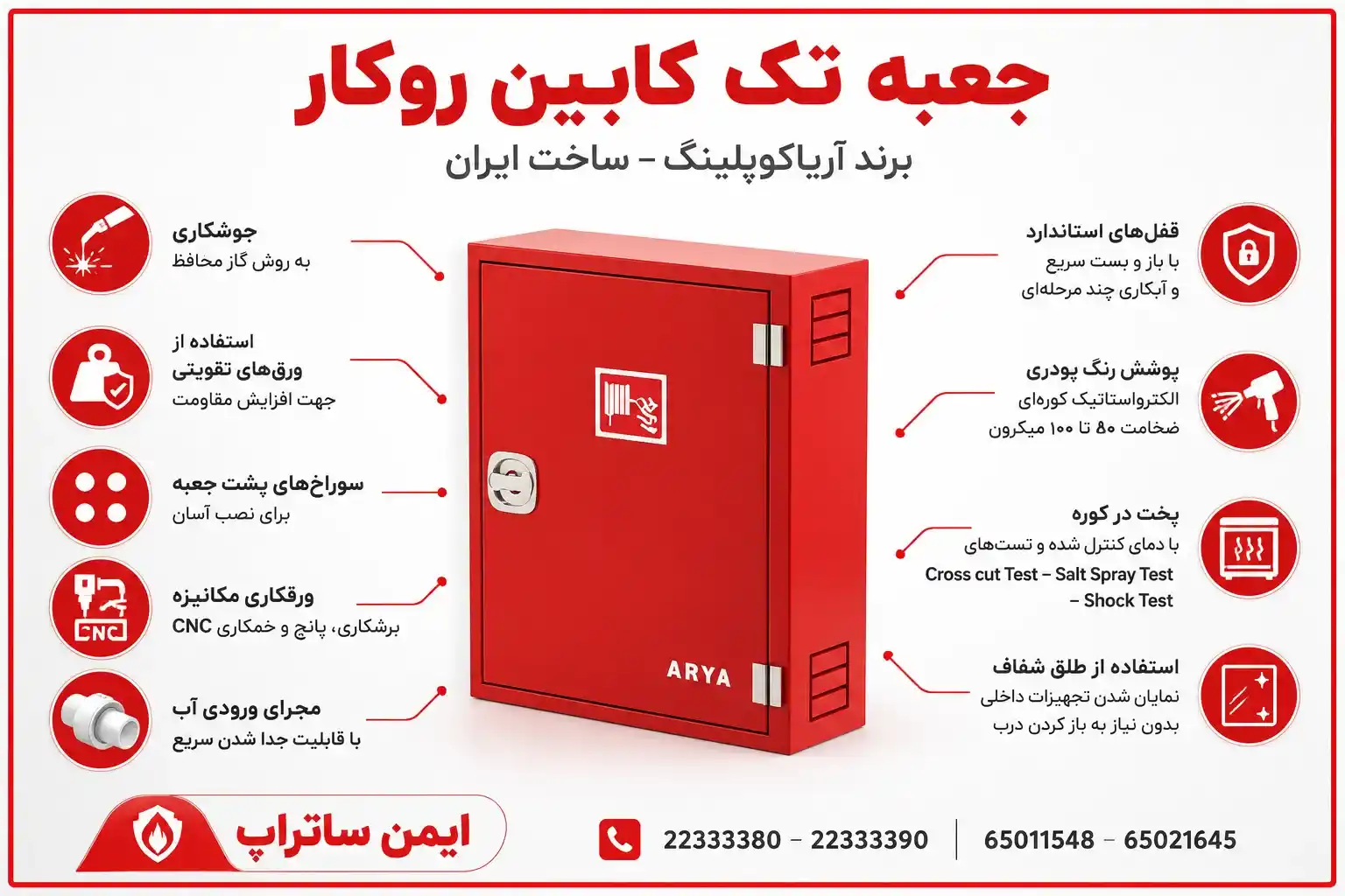 جعبه آتش نشانی تک کابین روکار آریاکوپلینگ